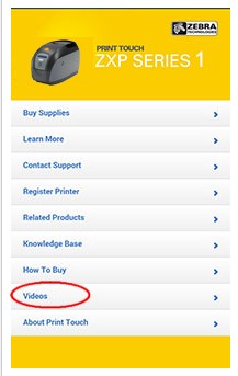 Sample Zebra NFC mobile support screen